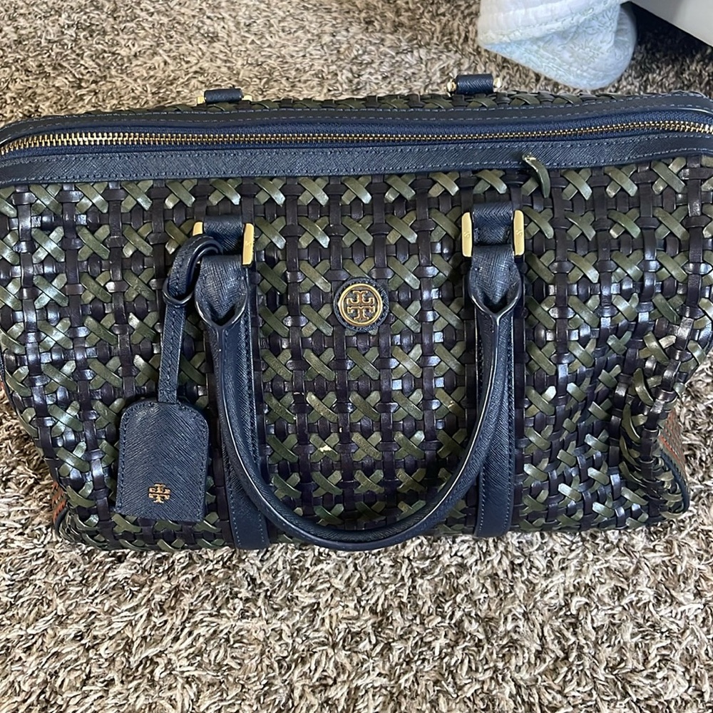 Tory Burch leather woven bag